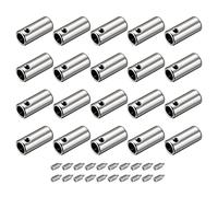 QUARKZMAN 32uds Metal Cordones Puntas, 4,5 mm Tornillos Cordones Punta Metal Cordones Extremo Reemplazo para Zapatillas Ropa Bricolaje Reparación, Plata