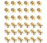 QUARKZMAN 36 Pcs Tiradores Mini Redondos 6mm Tiradores Pequeños Para Cajones Para Muebles Para Tocador Armario Caja De Joyas Estuches Para Regalo Dorado