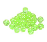 QUARKZMAN 36 Piezas De Dados Acrílicos De 6 Lados 18 mm/0.71" con Esquinas Redondeadas Y Colores Translúcidos D6 para Juegos De Mesa Fiestas Temáticas Verde Fluorescente