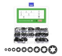 QUARKZMAN 360Pcs Juego De Arandelas De Dientes Internos, Arandelas De Bloqueo De Dientes 65Mn Para Rápido Ajuste De Tuercas, 9 Tamaños, Negro