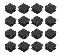 QUARKZMAN 36pcs Tapones de Plástico Cuadrados, 22x22mm Tapón Negro Plástico para Cubrir Tubos de 17-20mm de Diámetro Inserto Protector de Pies para Patas de Muebles Sillas Mesas Estante