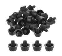 QUARKZMAN 36Pcs Topes de Vidrio para Mesa con Vástago, 6mm/0.24" Negro Amortiguadores de Goma, Protectores Anticolisión de Vidrio (Apto para Orificio 1/4")