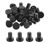 QUARKZMAN 36Pcs Topes de Vidrio para Mesa con Vástago, 8mm/0.31" Negro Amortiguadores de Goma, Protectores Anticolisión para Mesas de Vidrio (Apto para Orificio 1/3")