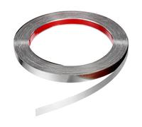 QUARKZMAN 39.4 Pies x 0.59" Pared Recortar Pelar y Pegar Moldura Adorno Marco, Auto Adhesivo Inoxidable Acero Espejo Acabado Metal Tira Adorno para Pared Techo Piso Gabinete, Plata
