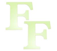 QUARKZMAN 3D a Specchio, Lettera "F" 3.9" Adesivi Autoadesivi Fluorescenti Che Brillano al Buio per Decorazioni Fai Da Te per Feste Matrimoni Casa Camera da Letto Parete, Verde Fluorescente