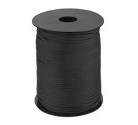 QUARKZMAN 3mm Cuerda de Polipropileno Trenzada, 100m Nylon Cuerda Nailon Hilo de Abalorios Cordón Trenzado Hueca para Manualidad DIY Tendedero, Camping, Bisutería, Negro