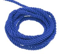 QUARKZMAN 3mm Cuerda Trenzada de Poliéster, 5m Largo Cordón Trenzado Decorativo de Poliéster 3 Capas Brillante para Manualidades DIY Bolsa de Regalo Cortinas Hogar Decoración, Azul