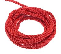 QUARKZMAN 3mm Cuerda Trenzada de Poliéster, 5m Largo Cordón Trenzado Decorativo de Poliéster 3 Capas Brillante para Manualidades DIY Bolsa de Regalo Cortinas Hogar Decoración, Rojo