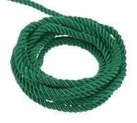 QUARKZMAN 3mm Cuerda Trenzada de Poliéster, 5m Largo Cordón Trenzado Decorativo de Poliéster 3 Capas Brillante para Manualidades DIY Bolsa de Regalo Cortinas Hogar Decoración, Verde