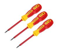QUARKZMAN 3pcs 1000v Destornillador Eléctrico Aislado Magnético Ranurado 3mm x 75mm CR-V Electricistas Destornilladores de Cabeza Plana