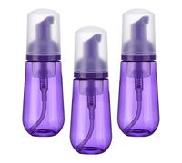 QUARKZMAN 3pcs 60ml Botella de Espuma, Botellas Vacías Envases Transparente Dispensador de Bomba de Limpiador Facial de Plástico Dispensador de Jabón Champú Gel para Viaje, Morado