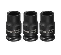QUARKZMAN 3Pcs Bussola A Impatto A 6 Punti 1/4 Di Pollice 8mm Metrica Standard Bussola In Acciaio Cr-Mo Per Assali Dadi Bulloni Riparazione Auto Macchine