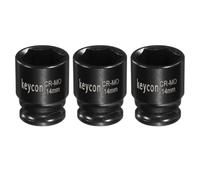 QUARKZMAN 3Pcs Bussola Di Impatto Bassa A 6 Punte 1/4 Di Pollice 14mm Metrica Standard Bussola Acciaio Cr-Mo Albero Assale Dado Esagonale Bullone Bussola Per Riparazione Auto Macchina