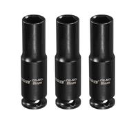 QUARKZMAN 3Pcs Bussola Di Impatto Profonda A 6 Punti 1/4 Pollice Drive 8mm Metrica Standard Bussola Acciaio Cr-Mo Albero Assale Dado Esagonale Bulloni Bussole Per Riparazione Auto Macchina