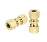 QUARKZMAN 3Pcs Latón Compresión Tubo Montaje, 5/16" Tubo OD x 5/16" Tubo OD Conector Recto Acoplamiento Adaptador Unión Accesorios, Conector de Tubería de Compresión de Latón