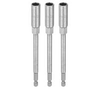 QUARKZMAN 3pcs Llave de Vaso Hexagonal, 10mm Impacto Casquillo para Taladro 1/4" Vástago 150mm Extra Largo Cr-V Métrica Punta Tornillo Ajustador para Atornillador Eléctrico Mecánico Tuercas