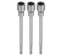 QUARKZMAN 3pcs Llave de Vaso Hexagonal, 13mm Magnético Impacto Casquillo para Tuercas 1/4" Vástago 150mm Largo Cr-V Métrica Destornillador Barrena Tornillos Ajustador para Taladro Eléctrico