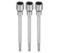 QUARKZMAN 3pcs Llave de Vaso Hexagonal, 14mm Magnético Impacto Casquillo para Tuercas 1/4" Vástago 150mm Largo Cr-V Métrica Destornillador Barrena Tornillos Ajustador para Taladro Eléctrico