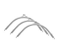 QUARKZMAN 3pcs Marco de Bolso de Metal, 18cm/7.1" Retro Arco Beso Cierre Marco Repujado para Hacer Bolsos, Bolso de Mano, Monedero, Bolso de Embrague, Reemplazos de Hardware de Marco (Plata)
