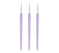 QUARKZMAN 3Pcs Pinceles de Detalle 5mm Puntas de Nylon Pincel de Pintura en Miniatura para Acuarela, Óleo, Pintura Acrílica (00000#), Morado