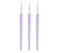 QUARKZMAN 3Pcs Pinceles de Detalle de 6 mm de Punta de Nylon para Pintura en Miniatura de Acuarela, Óleo Y Acrílico (000#), Morado