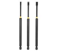 QUARKZMAN 3pcs Puntas Destornillador Impacto Ranurado SL4-SL6 Punta Plana 4mm A 6mm Vástago Hexagonal 1/4" 150mm (6") Largo Magnético Acero S2 Fosfatado Para Taladros Y Herramientas