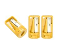 QUARKZMAN 3pcs Sacapuntas de Carpintero Amarillo Sacapunta Manual Portátil | Afilalápices Cortador de Lápices de Solo Agujero Simple, para Escuela Oficina Carpintería Viajes Manualidad