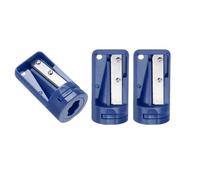 QUARKZMAN 3pcs Sacapuntas de Carpintero Azul para Escuela Oficina | Sacapunta Manual Portátil Afilalápices Cortador de Lápices de Solo Agujero Simple, Carpintería Viajes Manualidad