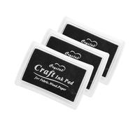 QUARKZMAN 3PcsAlmohadilla de Tinta para Sellos de Goma, 6x3.7cm Almohadillas de Sellos Lavable para Tintas de Huellas Dactilares y Manuales en Papel de Estampado de Madera Tela, Negro