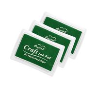 QUARKZMAN 3PcsAlmohadilla de Tinta para Sellos de Goma, 6x3.9cm Almohadillas de Sellos Lavable para Tintas de Huellas Dactilares y Manuales en Papel de Estampado de Madera Tela, Verde Claro