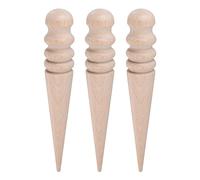 QUARKZMAN 3uds Madera Cuero Borde Bruñidor Herramienta Sólido Banco Madera 4 Ranuras Redondo Pulido Madera Borde Pulido Más Cuero Bruñido para Artesanía del cuero