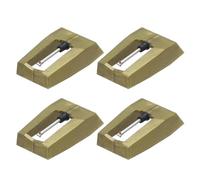 QUARKZMAN 4 Agujas Para Tocadiscos, Aguja Estilo Diamante 18mm Para Reproducción De Discos De Vinilo, Oro