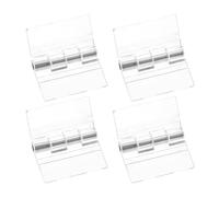 QUARKZMAN 4 Bisagras de Acrílico 30x34mm Transparentes con Eje de Acero Inoxidable Bisagra Plegable para Armario Cajón