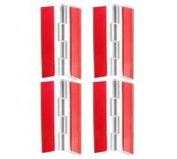 QUARKZMAN 4 Bisagras de Acrílico, 65x40mm Bisagra Adhesiva Transparente con Eje de Acero Inoxidable Bisagras Continuas para Armario Cajón Soporte de Exhibición