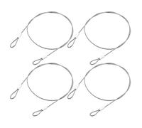 QUARKZMAN 4 Cables de Cordón, 50cmx1.5mm Cable de Acero Inoxidable con Lazos Recubiertos de Vinilo para Conectar Muebles Viajes al Aire Libre, Plata