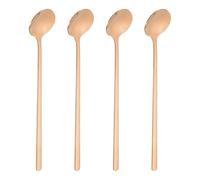 QUARKZMAN 4 Cucharas De Revolver Té 7" (17cm) Acero Inoxidable 304 Cuchara Sopa Redonda Con Mangos Largos Para Espresso Azúcar Postre Cereal Helado Cóctel Café Accesorios Bar, Oro Rosa