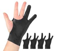 QUARKZMAN 4 Guantes De Dibujo para Artistas, Guante De Pintura Gráfica Transpirable con Dos Dedos para Mano Izquierda O Derecha Tableta Digital Papel Boceto (Talla S), Negro
