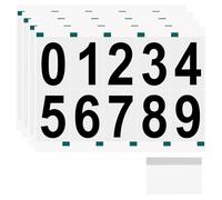 QUARKZMAN 4 Hojas/40 Pcs Números Reflectantes Para Buzón Exterior 4 Inch 0-9 Calcomanías De Números Autoadhesivas De Vinilo Calcomanía Impermeable Para Casa Con Raspador Para Señales Negro