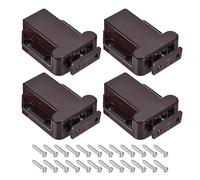 QUARKZMAN 4 Juegos Empujar para Abrir Puerta Cierre ABS Automático Resorte Presión Táctiles Cierres para Gabinete Armario Puerta (Marrón)