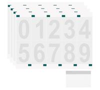 QUARKZMAN 4 Láminas/40 Pcs Números Reflectantes Para Buzones Exteriores, Números Autoadhesivos De Vinilo Del 0 Al 9 De 3 Pulgadas, Calcomanía Impermeable Para Casa Con Raspador, Blanco