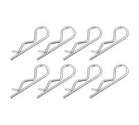 QUARKZMAN 4 mm x 78 mm Pasadores de Chaveta de Resorte Pasadores de Enganche Pasador de Retención R Clip Pasador de Horquilla 304 Acero Inoxidable Tono Plateado 8 Piezas