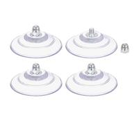 QUARKZMAN 4 paquetes de ventosas para cristal de 90 mm/3,5 pulgadas de diámetro, almohadillas transparentes de PVC con tornillo M8 x 10 mm para ventana, baño, puerta, pared de cristal, coche