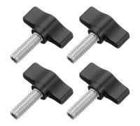 QUARKZMAN 4 Pcs 1/4" - 20.4 Tornillo de Pulgar, Tornillo de Mariposa Roscado de Acero Inoxidable 304 con Rosca Ajustable, Perillas de Agarre de Alas en T para Sujetar y Máquinas, Negro