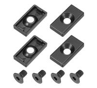 QUARKZMAN 4 Pcs 1530 T-Slot 6.5mm Hole Dia Aluminum Extrusion End Cap 30x15mm Black For Fish Tank Rack Storage Rack With Push-in Fastener