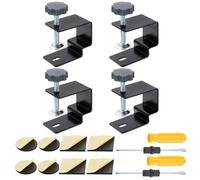 QUARKZMAN 4 Pcs Abrazaderas En C De Acero Al Carbono 2.4" Dia De Montaje Para Lámpara De Escritorio Universal De Voladizo De Doble Propósito Abrazadera En C Con Para Lámpara Negro