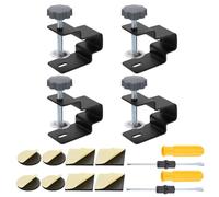 QUARKZMAN 4 Pcs Abrazaderas En C De Acero Al Carbono 2.4" Diámetro De Agujero De Montaje Para Lámpara De Escritorio Universal En Forma De Arco En Voladizo Con Para O Lámpara Negro