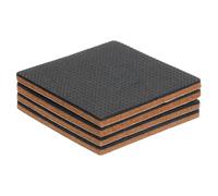 QUARKZMAN 4 Pcs Almohadillas para Muebles Fieltro Y EVA 2 1/2" (65mm) Pies Muebles Cuadrados Protectores Pisos Madera Autoadhesivos para Proteger Pisos Madera Patas Mesa Marrón+Negro