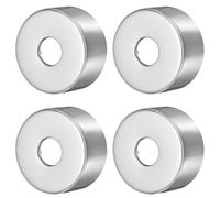 QUARKZMAN 4 Pcs Brida Para Brazo De Ducha 0.8"x2.6"x1.2"(21x67x30mm) Placa Escudete Redonda De Acero Inoxidable Brida De Pared Cubierta Para Tubería Montada En Pared Color Plateado