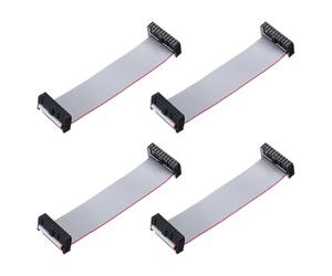 QUARKZMAN 4 Pcs Cable de Extensión IDC, Cable de Cinta Plana IDC de Paso de 2.54 mm, Ancho de 25 mm, Largo de 10 cm, Conector Plano de Cinta FC a FC de 20 Pines para PC, Pantallas LED