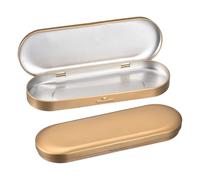 QUARKZMAN 4 Pcs Caja De Metal De Hojalata, 6.9x2.4x0.7 Pulgada Caja Ovalada Vacía Con Tapa Bisagra, Mini Contenedores Portátiles De Almacenamiento Para Caramelos, Alfileres, Champagne